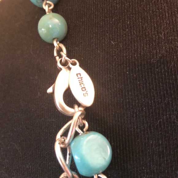 Chico’s Turquoise Chunk Necklace - Picture 2 of 3